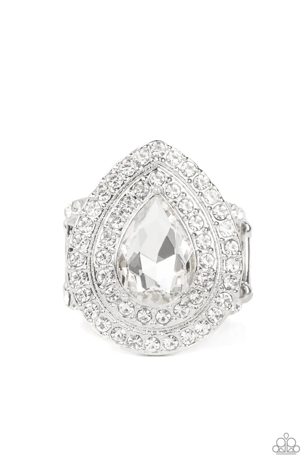 Paparazzi Ring ~ Icy Indulgence - White