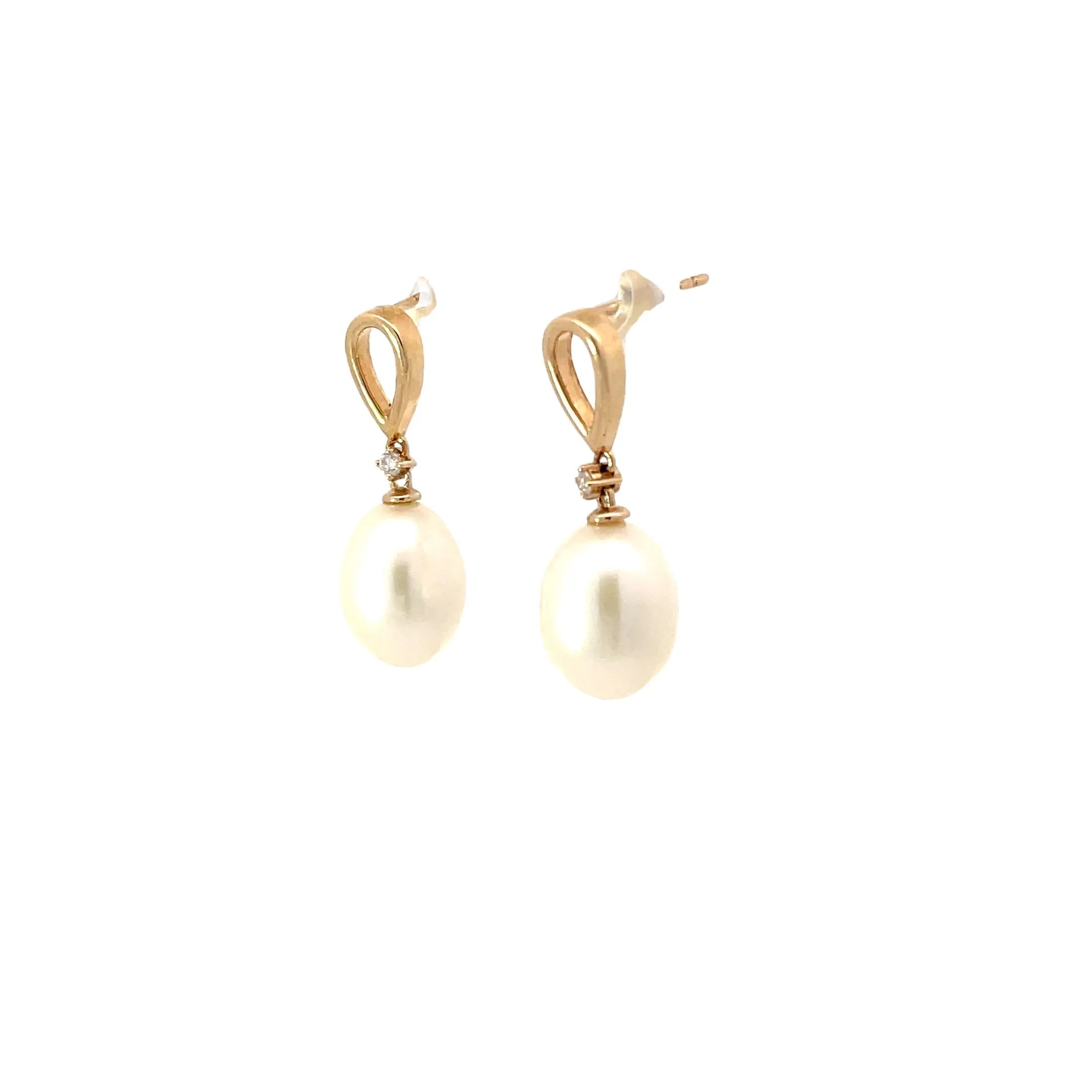 Pearl and Diamond Drop Earrings