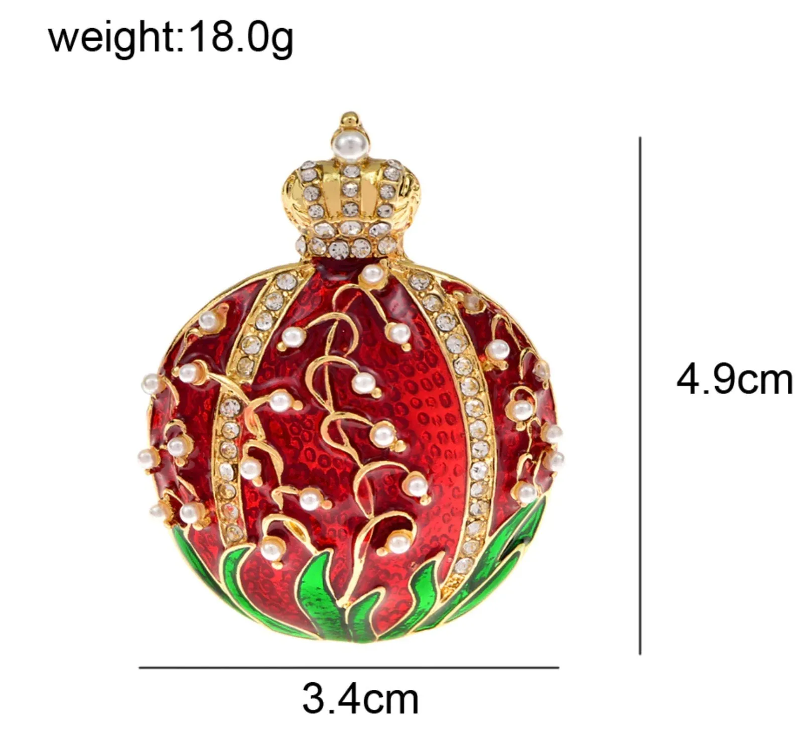 Pomegranate crown brooch vintage look gold plated broach celebrity queen pin i23