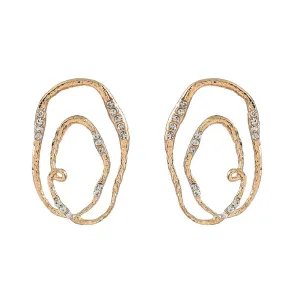 Pre Order:  Alloy Multi-Layer Elliptical Exaggerated Earrings