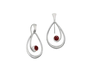 "Felicity" Sterling Silver and Faceted Garnet Earrings