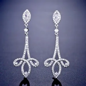 "Mavis" - Cubic Zirconia Bridal Earrings - Available in Silver and Rose Gold