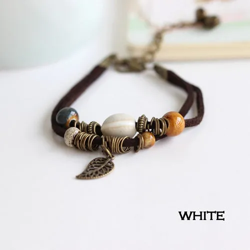 RINHOO Bohemian Leather Charm Bracelet for Women