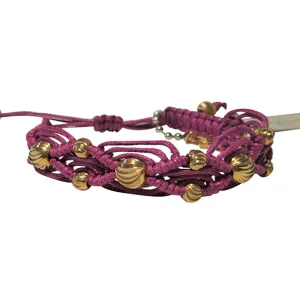 Rose Gonzales "Sienna" Sorbet Collection Woven Boho Bracelet in Burgundy