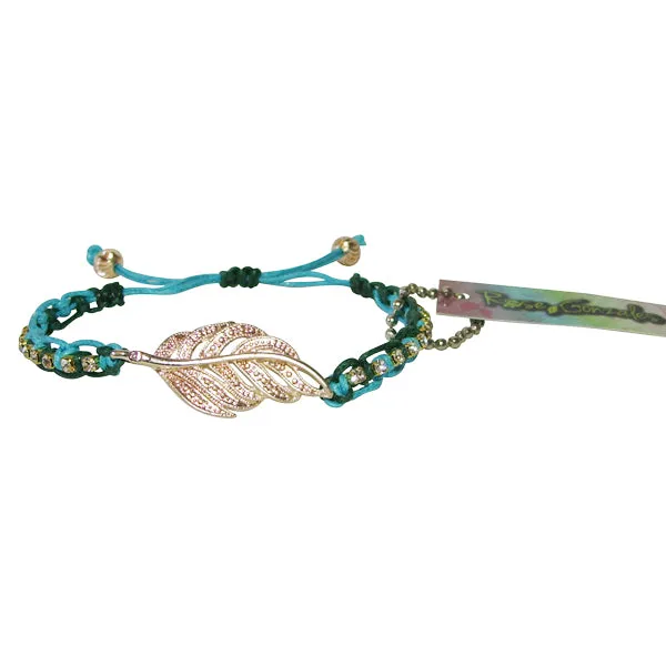 Rose Gonzales "Trina" Mermaid Collection Woven Boho Bracelet Turquoise & Green