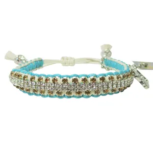 Rose Gonzales "Vanessa" Rodeo Collection Woven Bracelet in Turquoise & Cream