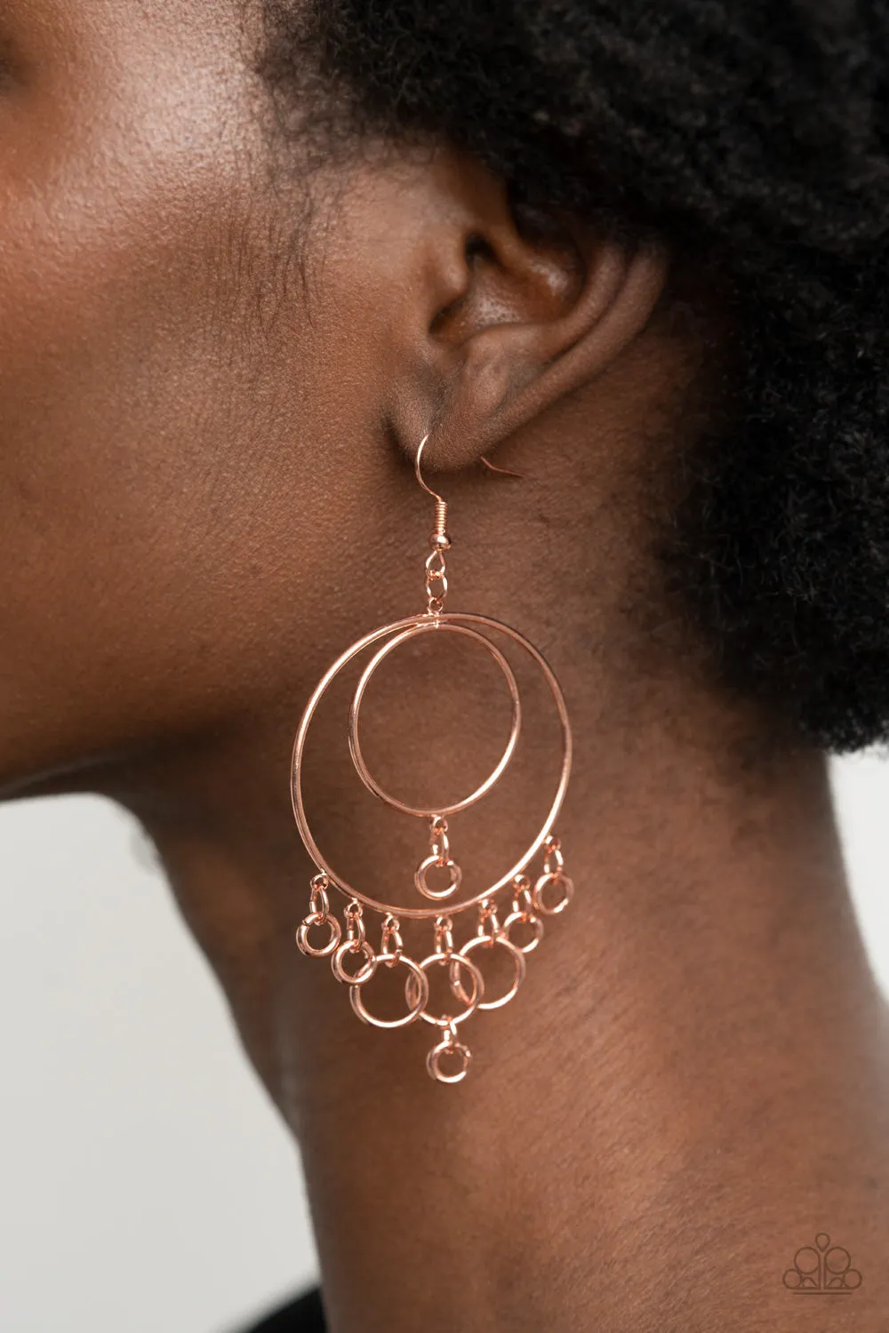 Roundabout Radiance - Copper Paparazzi Earrings