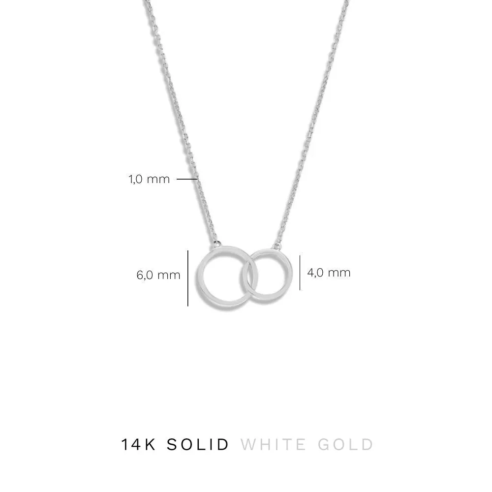 Saint Germain Loulou 14 karat white gold necklace with two rings