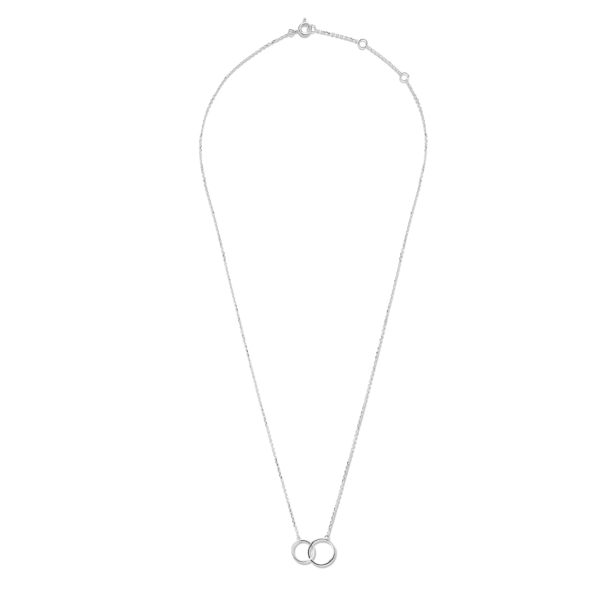 Saint Germain Loulou 14 karat white gold necklace with two rings