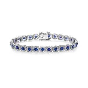 Sapphire Diamond Halo Bracelet