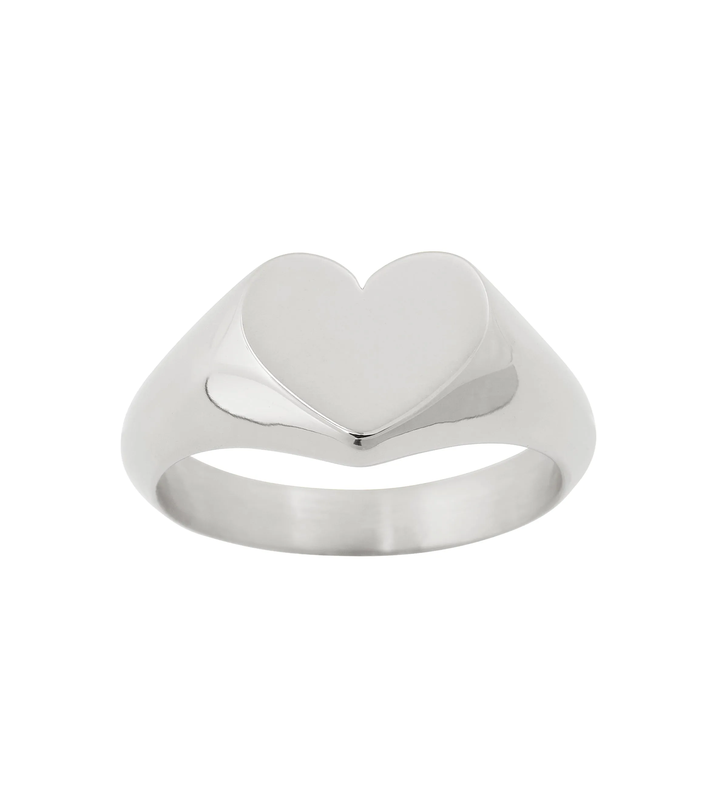 SIGNET RING HEART STEEL