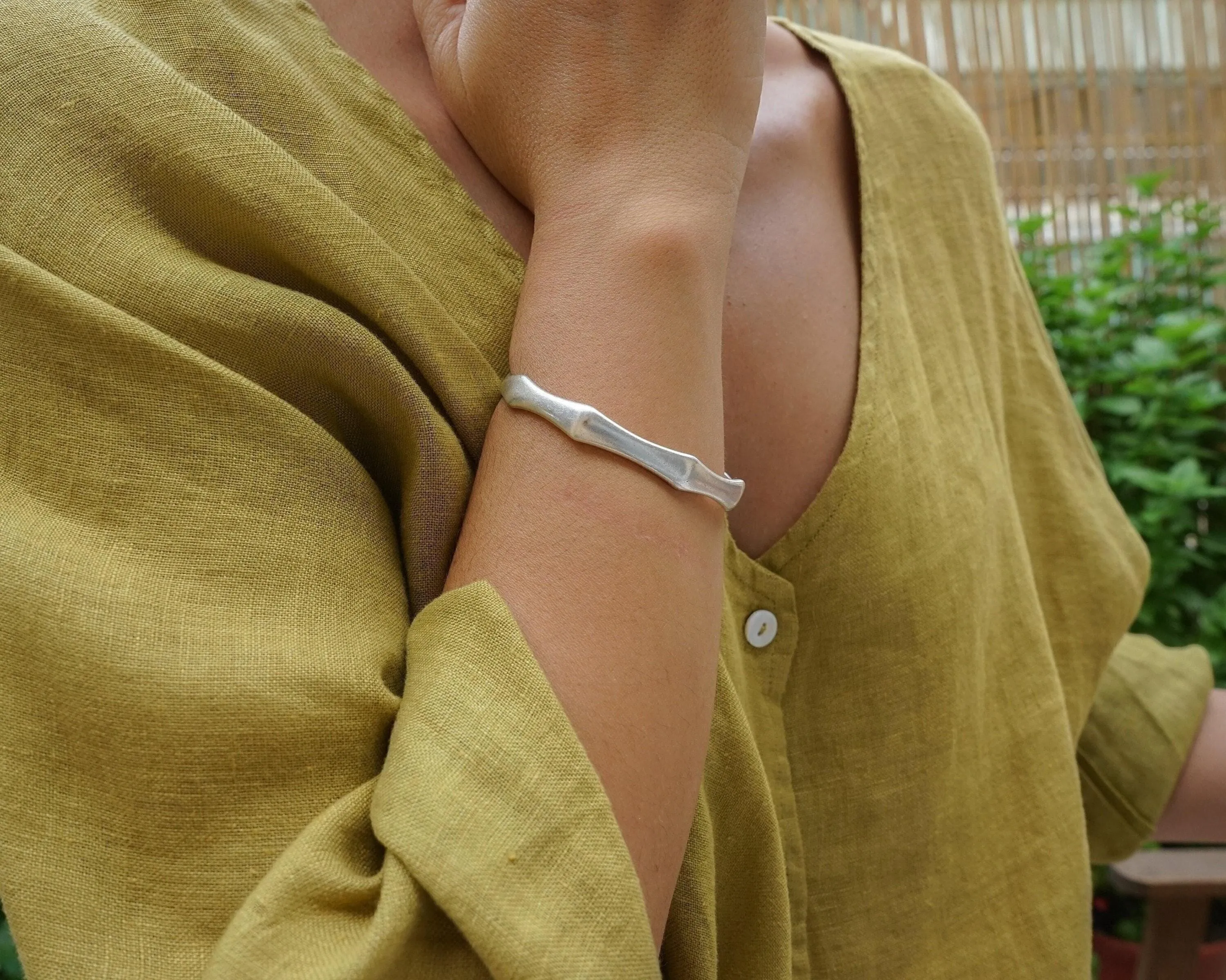 Silver Bold Angular Shape Cuff