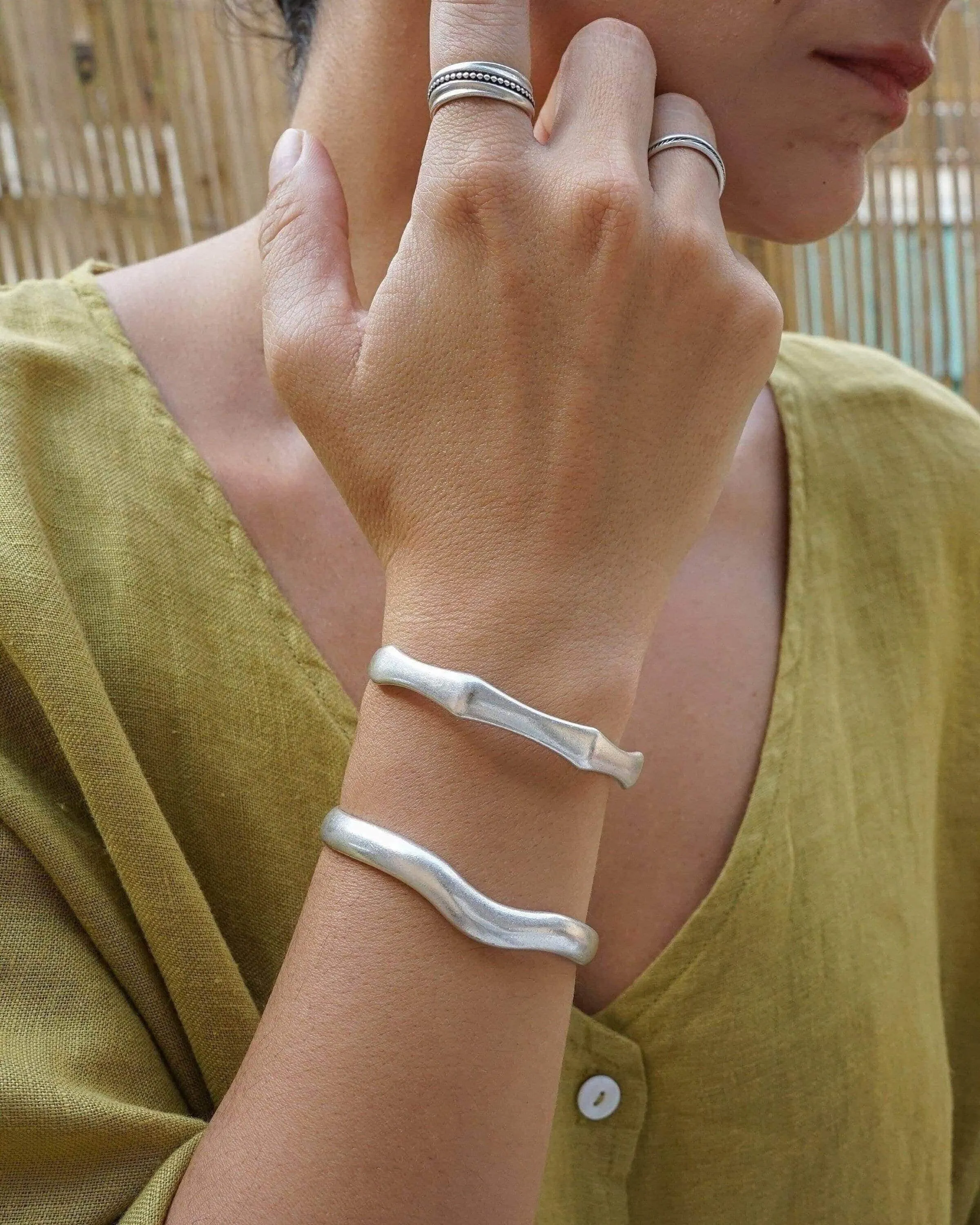 Silver Bold Angular Shape Cuff