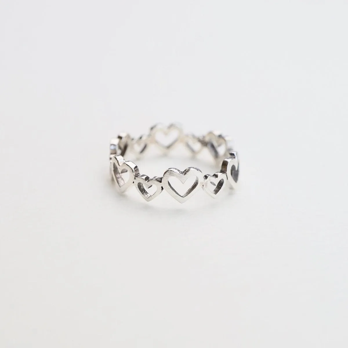 Silver Small & Large Heart Band