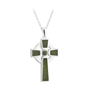 Silver Small Marble Cross Pendant