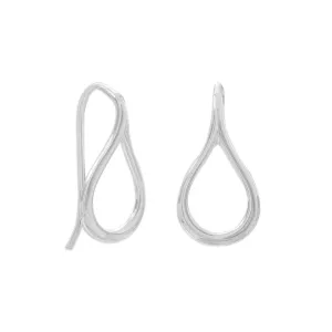 Small Polished Raindrop Outline Wire Earrings