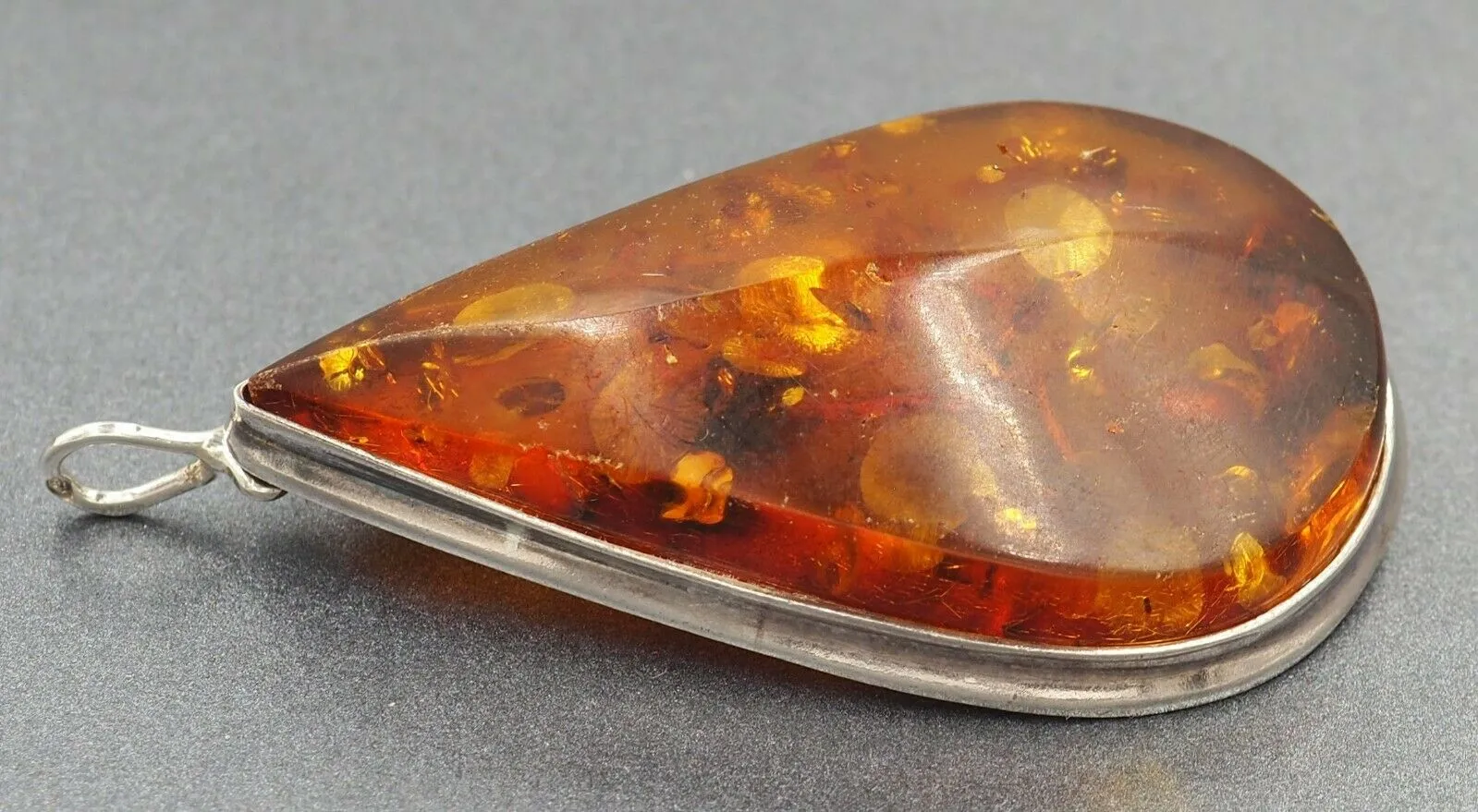 Sterling Silver Amber Pendant/Brooch