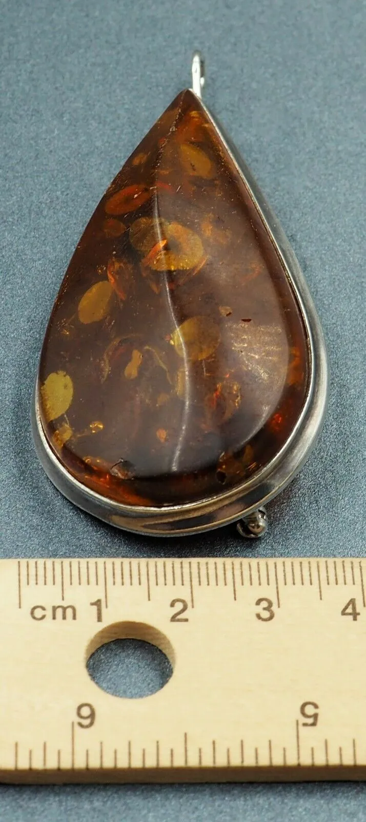 Sterling Silver Amber Pendant/Brooch