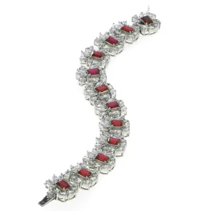 Sterling Silver Ruby CZ Bracelet