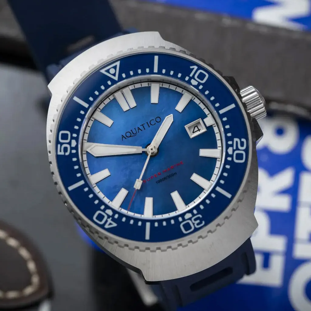 Super Marine Titanium Blue Mother of Pearl Dial Watch