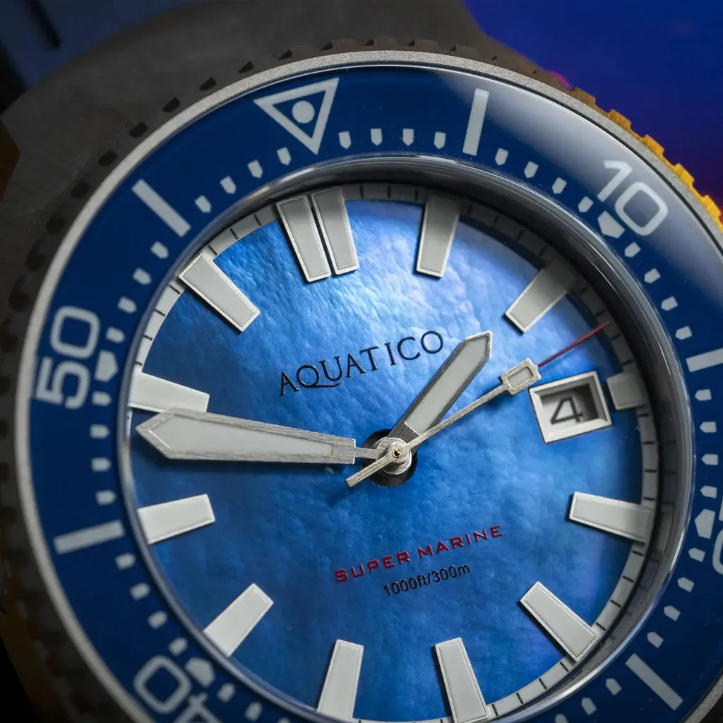 Super Marine Titanium Blue Mother of Pearl Dial Watch