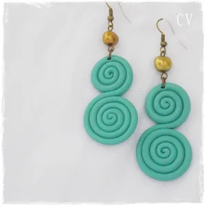 Swirl Polymer Clay Earrings