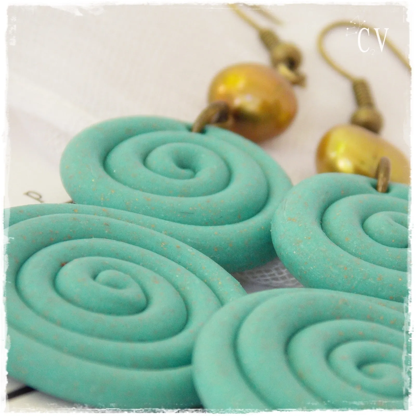 Swirl Polymer Clay Earrings