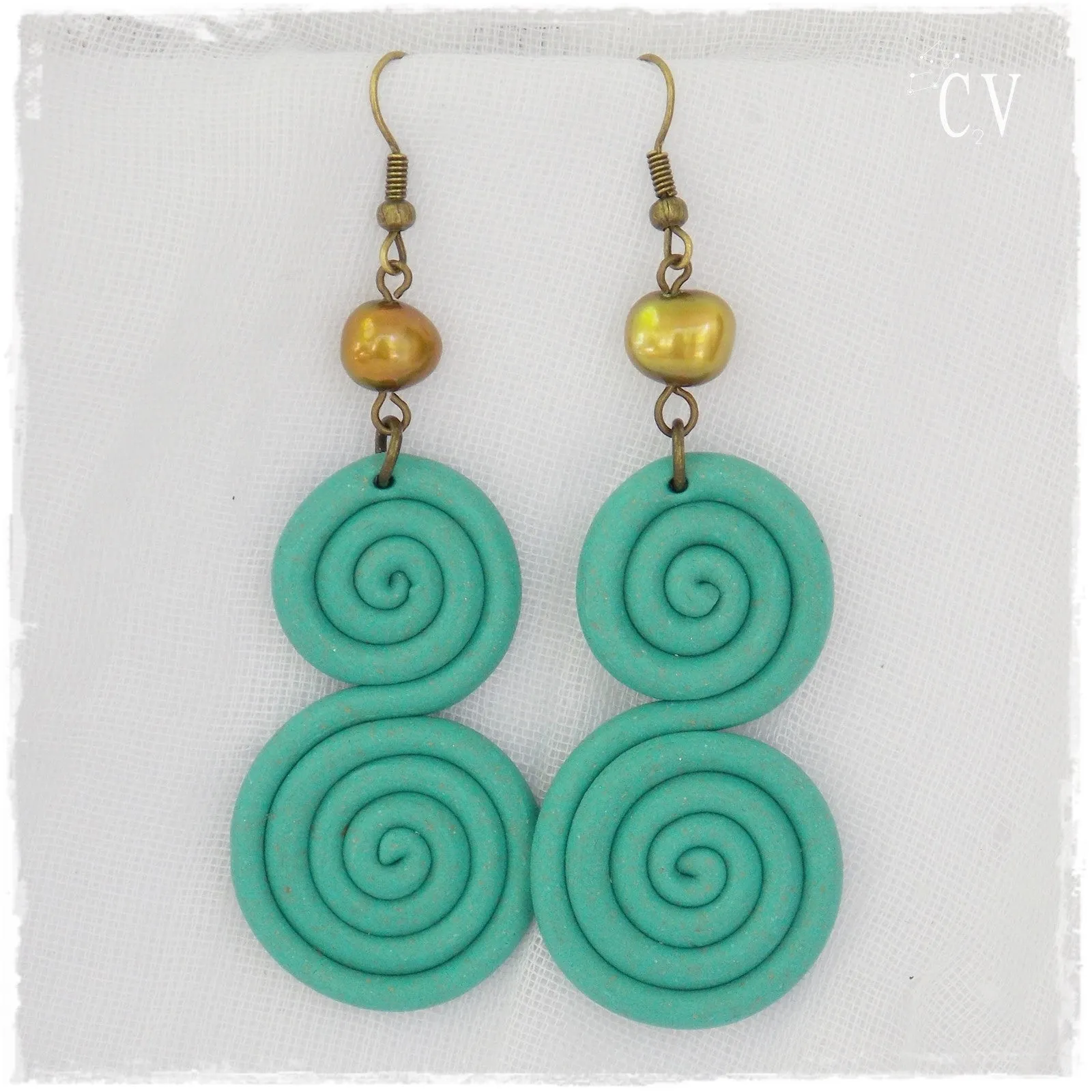 Swirl Polymer Clay Earrings