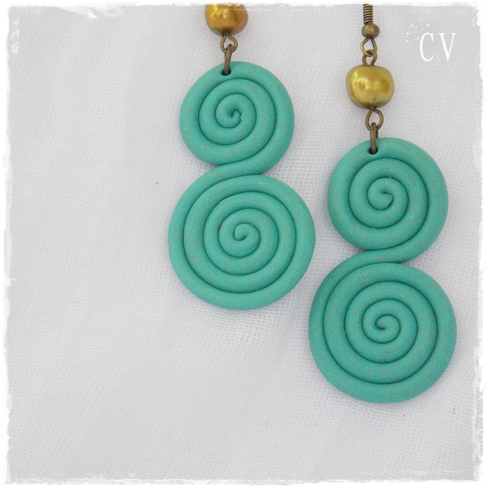 Swirl Polymer Clay Earrings