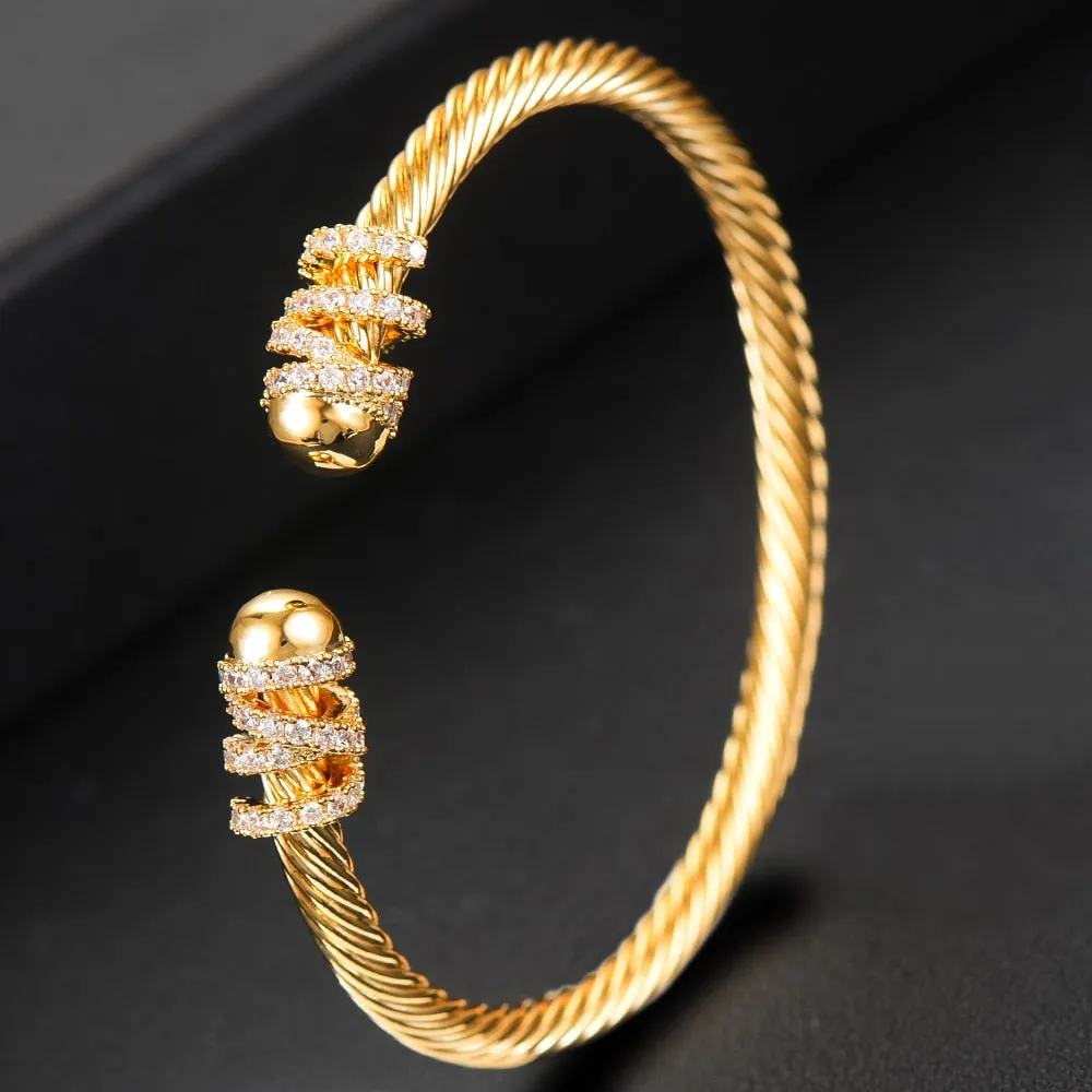 Trendy Luxury Stackable Bracelet Cuff Full Cubic Zircon Crystal