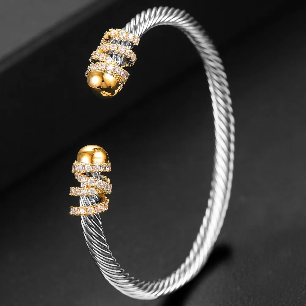 Trendy Luxury Stackable Bracelet Cuff Full Cubic Zircon Crystal