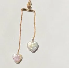 Twin Earrings with Freshwater Heart Shaped Pearls