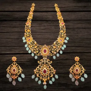 Uncut Diamond Long Necklace Set By Asp Fashion Jewellery