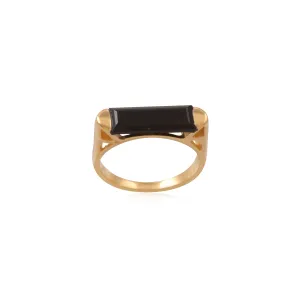 Vama | Juno Ring | Metal-Sterling Silver | Stone-Black Onyx | Finish-Shiny