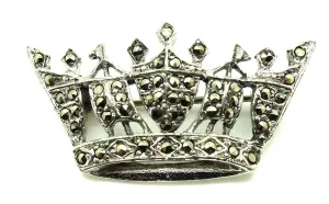 Vintage 1950s Marcasite Crown brooch