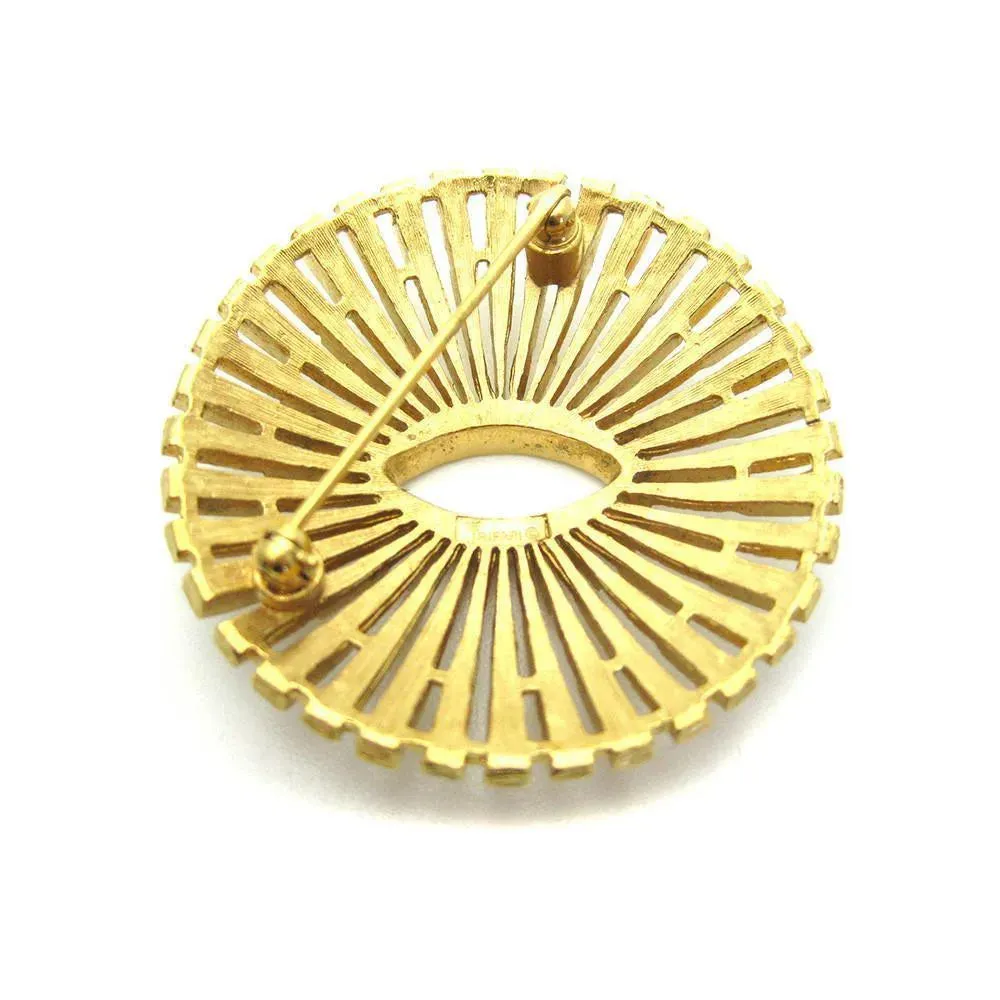 Vintage 1960's Designer Trifari Round Sun Brooch