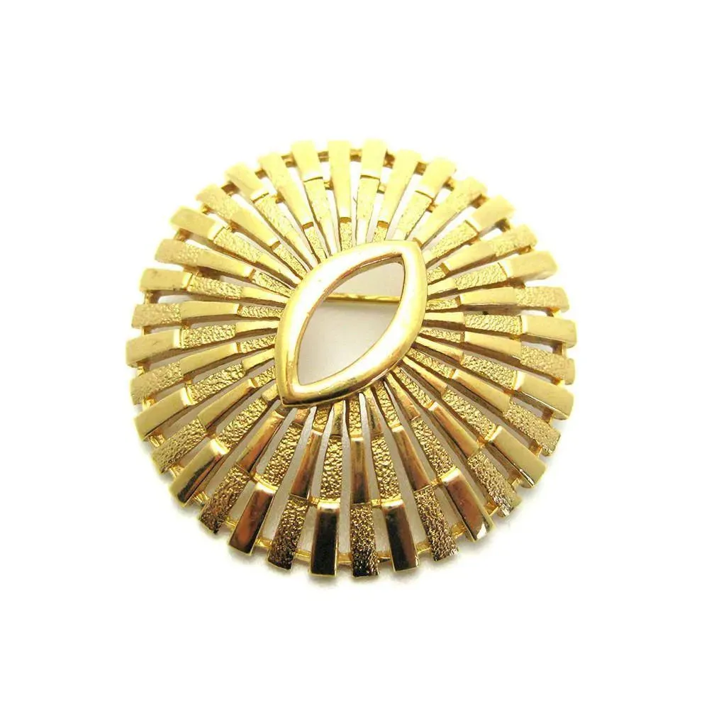 Vintage 1960's Designer Trifari Round Sun Brooch