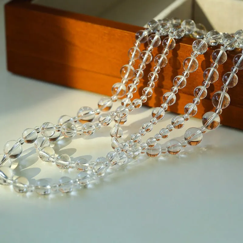 White Crystal Long Necklaces