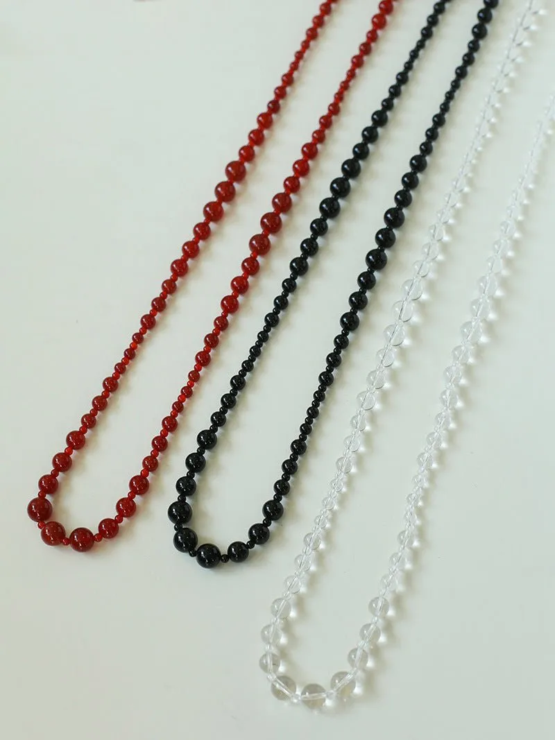 White Crystal Long Necklaces