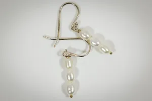 White Pearl Drop Earrings