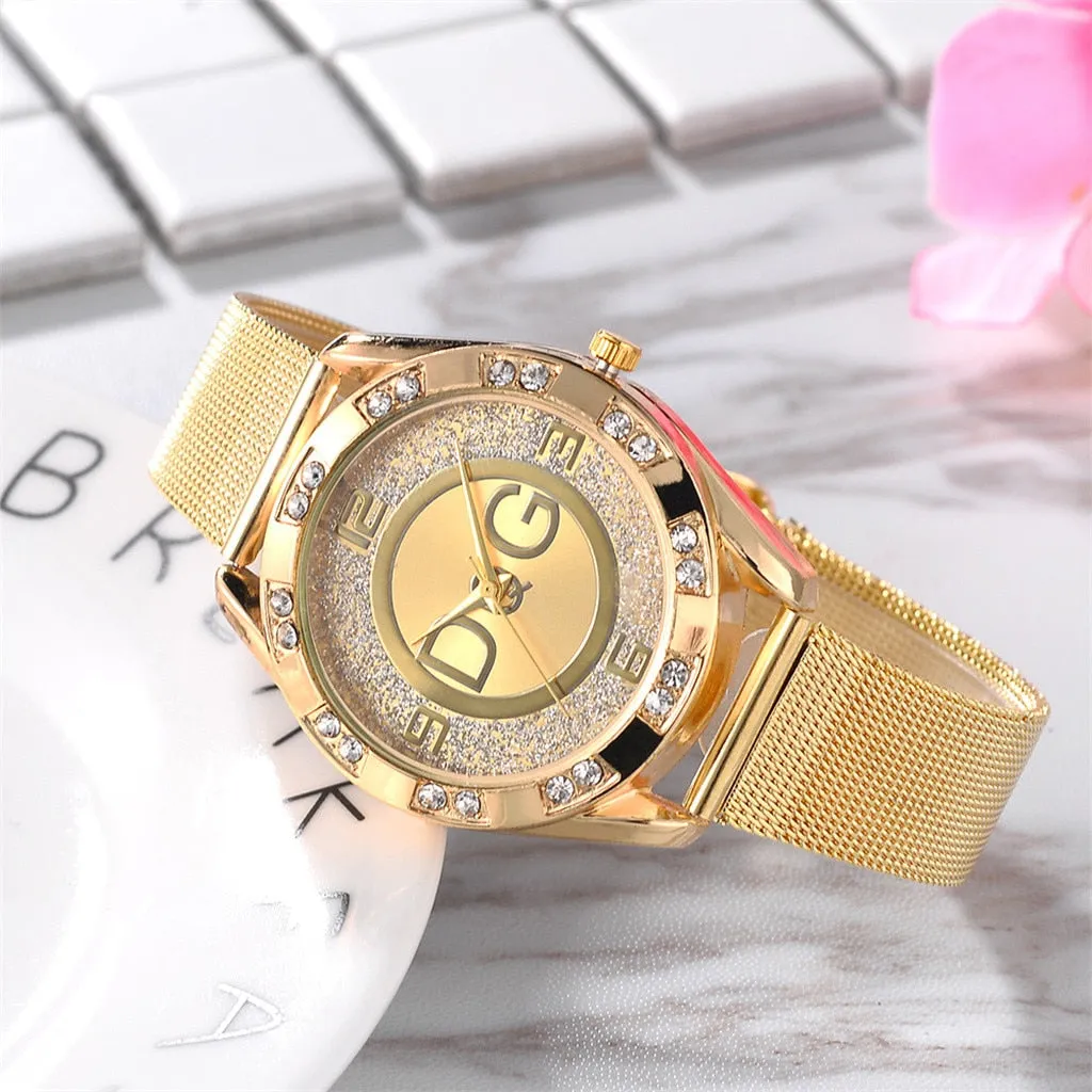 Women Dress Watches Stainless Steel Exquisite Watch Women Rhinestone Luxury Casual Quartz Watch Relojes Mujer 2019 New Arrivals