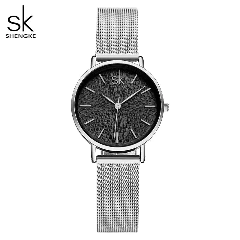 Women's Luxury Super Slim Sliver Mesh Stainless Steel Watches