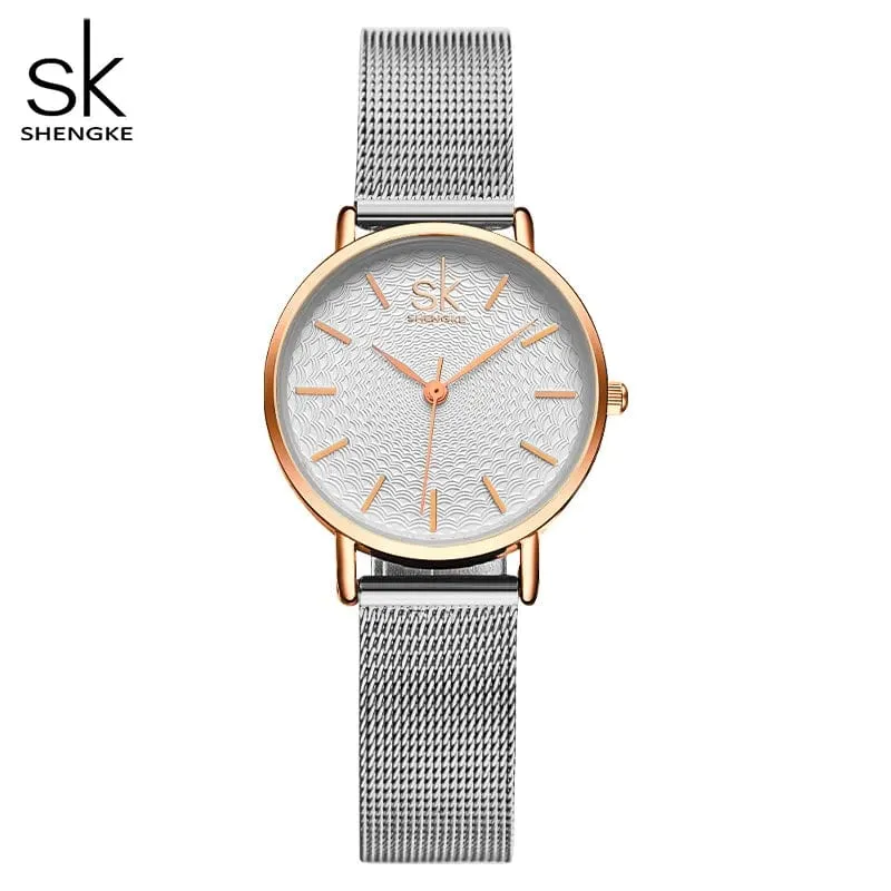 Women's Luxury Super Slim Sliver Mesh Stainless Steel Watches