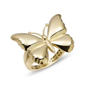 Women's Shiny Butterfly Ring 10K Yellow Gold